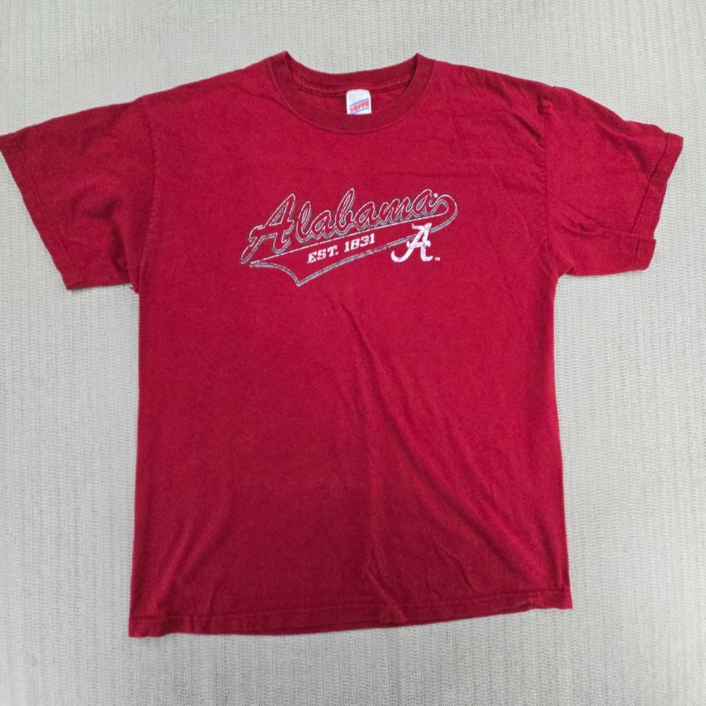 Vintage Soffe Alabama Crimson Tide Shirt Men Large Red Graphic SEC Football